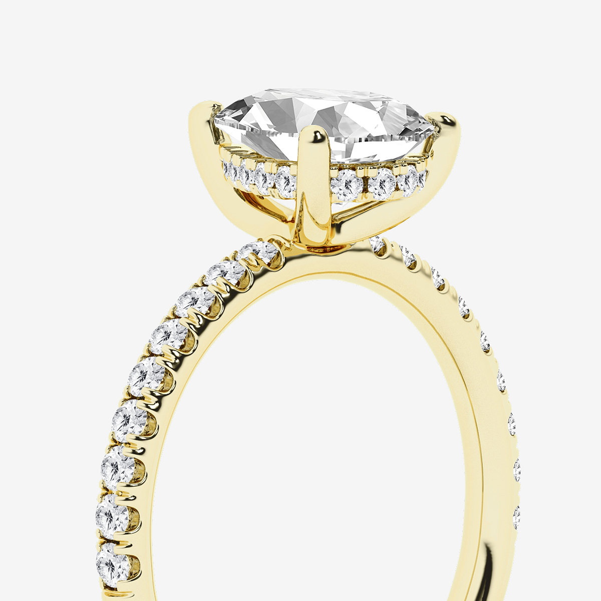 Additional Image 2 for  2 2/5 ctw Pear Lab Grown Diamond Hidden Halo Engagement Ring